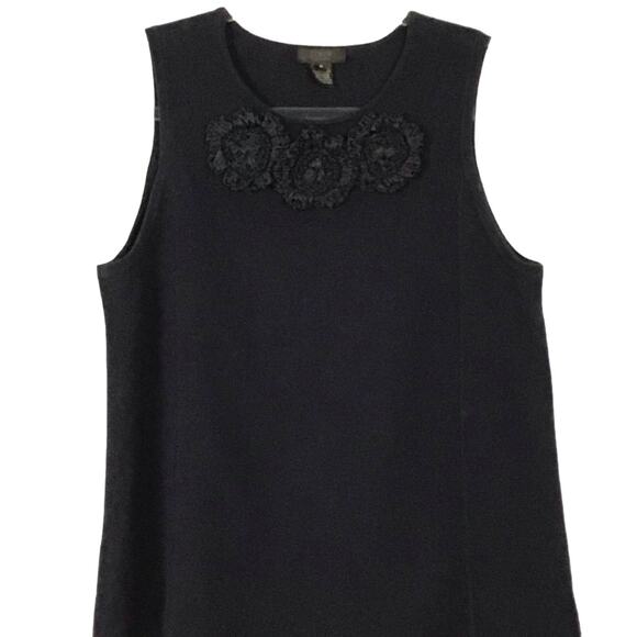 J CREW Collection Pure Cashmere Navy Blue Sweater Tank Shell Top sz M - Picture 3 of 6